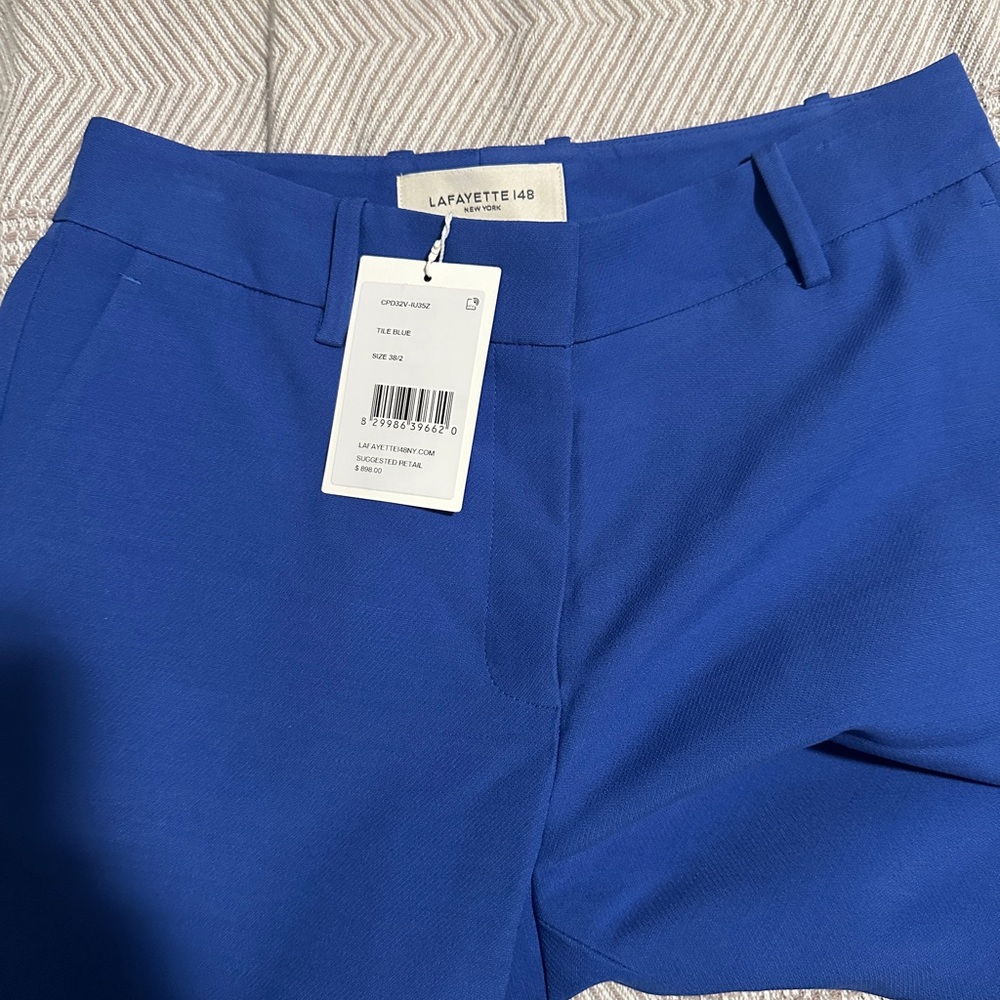 Lafayette 148 New York Cobalt Trousers - Picture 3 of 7